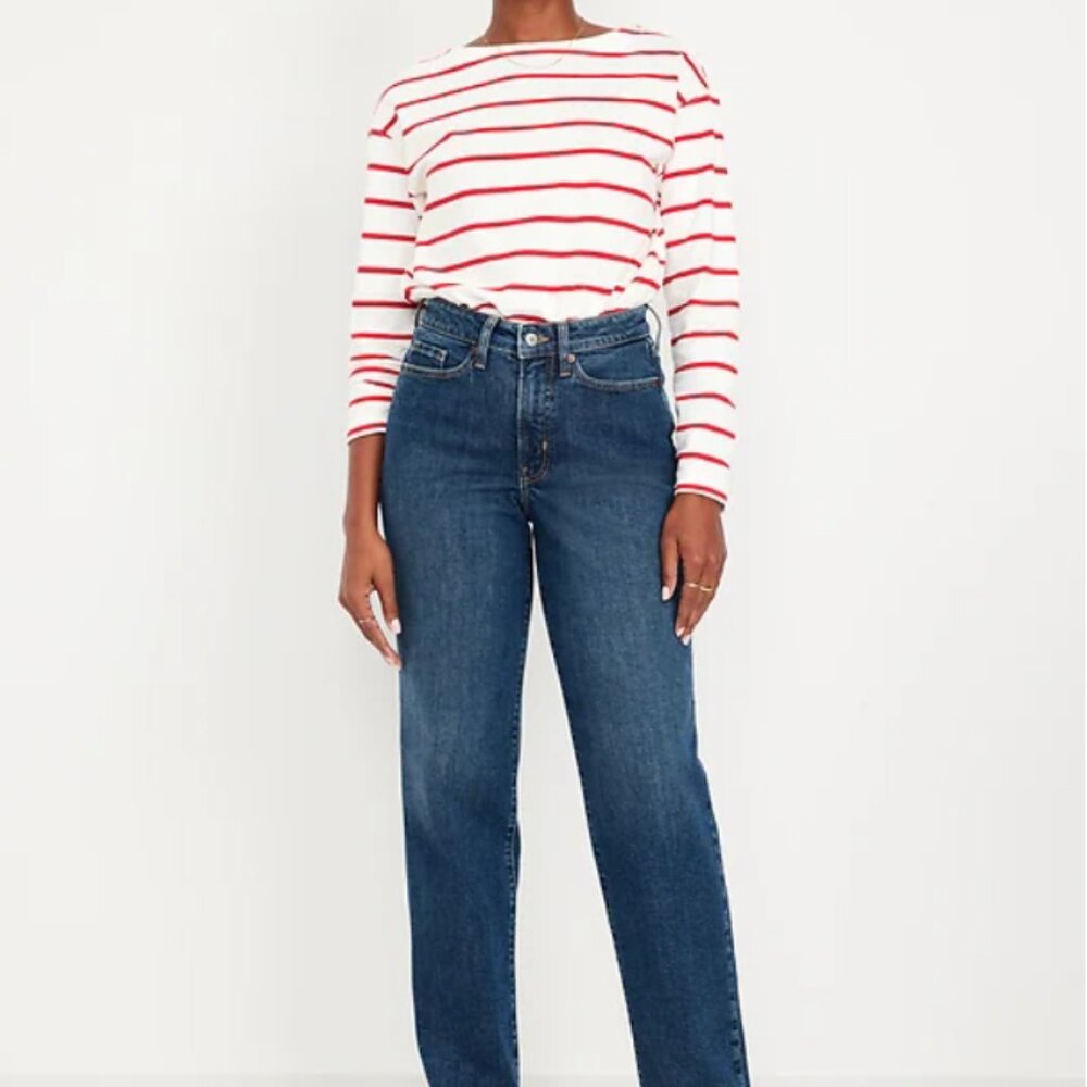 Old Navy Curvy OG Loose Jeans in Medium Blue